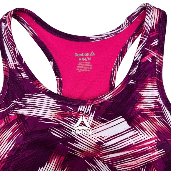 Reebok Women’s Printed Medium Support Cropped Bra Tank Size Small Medium Large - Picture 11 of 14